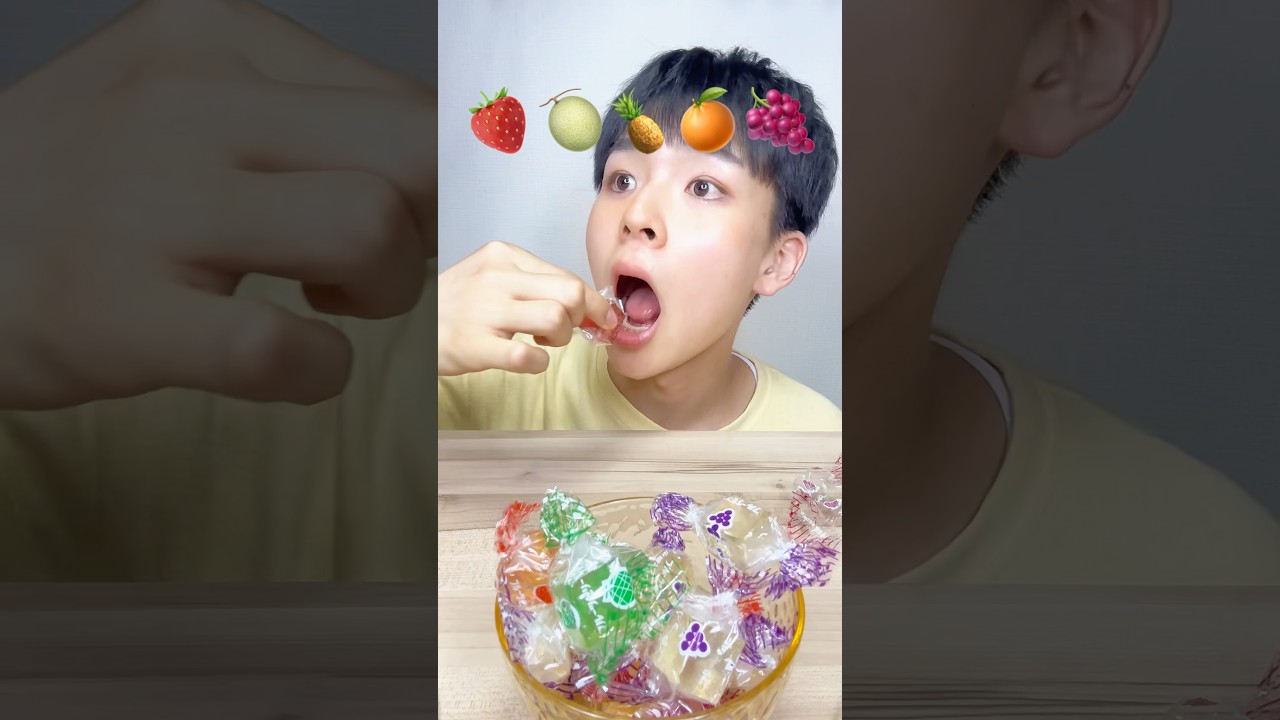 ミックスゼリー🍓🍈🍍🍊🍇 これやっと見つけた🥲✨ #寒天ゼリー #jelly #ASMR #mukbang #먹방 #食べ比べ #PIRO