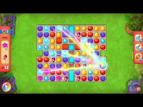 Gardenscapes 1092 Hard Level - 20 moves - NO BooSTERS
