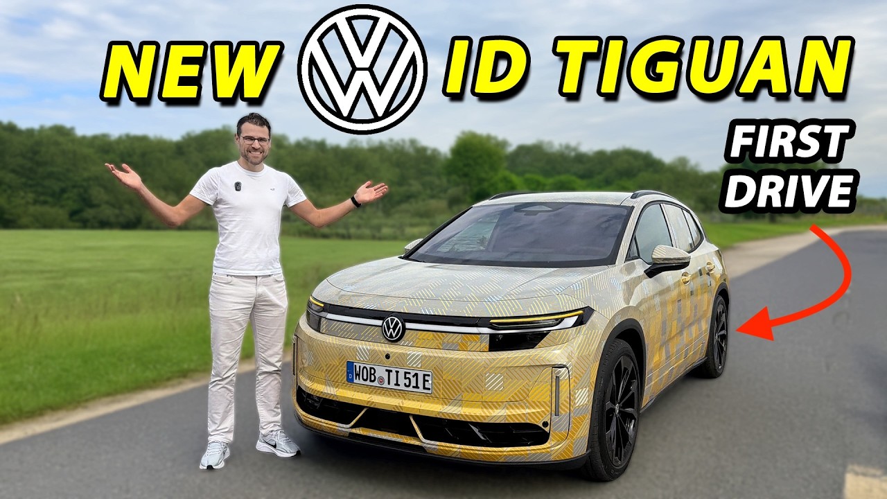 Camouflaged Volkswagen ID. Tiguan prototype on the road
