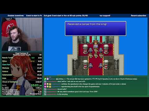 Final Fantasy III Any% Speedrun (PC Pixel Remaster) 2:39:59