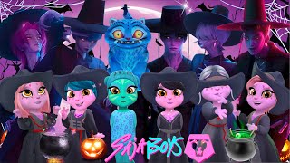 😈🎵 My Talking Angela 2 | Halloween party | K-POP DEMON HUNTERS VS  Saja Boys | Cosplay Makeover �