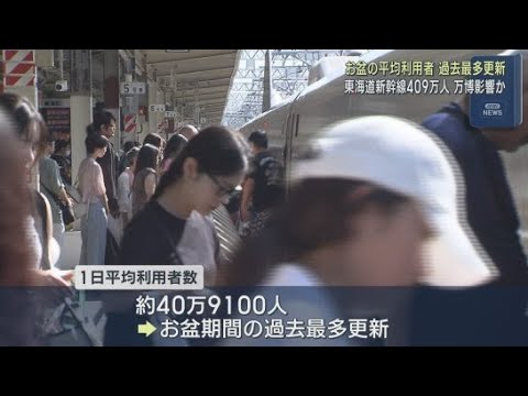 YouTube Video お盆期間のJR東海道新幹線の利用者は409万人 1日平均の利用者数は過去最多を更新