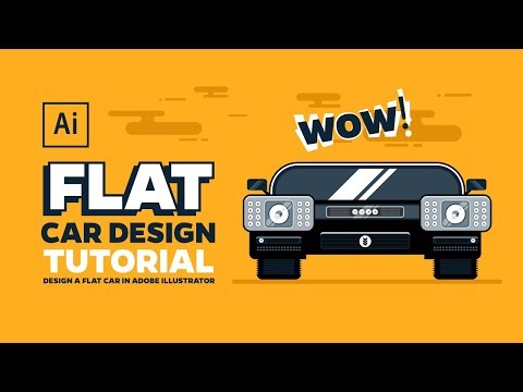 Flat Design in Adobe Illustrator Speed Art | Draw Flat Car Design #1
