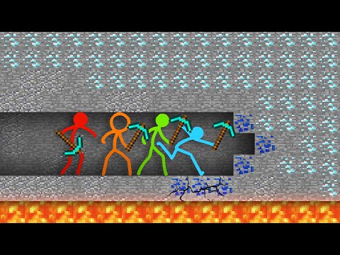 Stickman vs Minecraft Shorts SURVIVAL LAVA TRAP for STICKMAN 100 DAYS