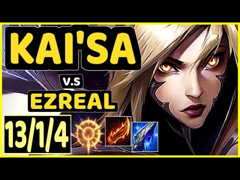 K1NG (KAI'SA) vs EZREAL - 13/1/4 KDA BOTTOM ADC GAMEPLAY - OC Ranked GRANDMASTER