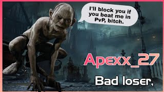 ID: Apexx_27 - The worst PvP player in Bloodborne 2025 (Blocks you if you beat him)