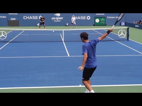 Federer Training 2018 Court Level View (HD)