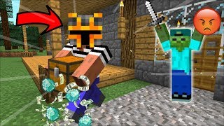 Minecraft MC NAVEED STEALS DIAMOND FROM MARK FRIENDLY ZOMBIE MOD / THIEF!! Minecraft Mods
