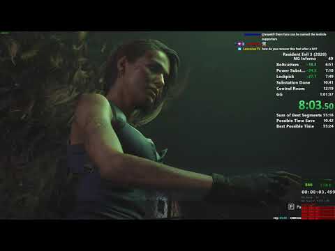 RE3 NG Inferno Speedrun in 57:39 (No Item Shop/S Rank)