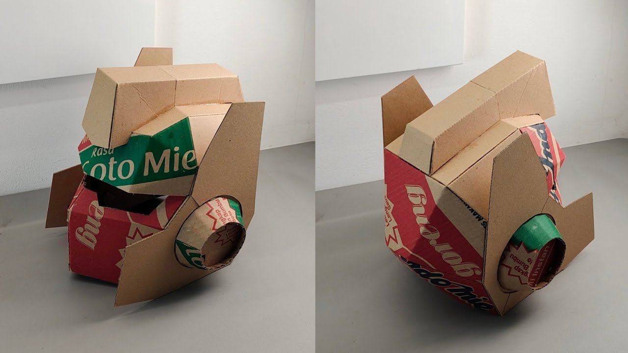 Simple Robot Helmet  Cardboard Template – DIY Costume and Cosplay Pattern (PDF, SVG, Resizeable) – Craft No. 3546 Video Walkthrough