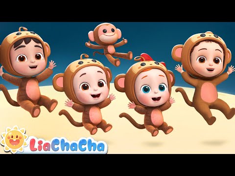 Five Little Monkeys Jumping on the Bed | Play Safe Song + More LiaChaCha Nursery Rhymes & Baby Songs