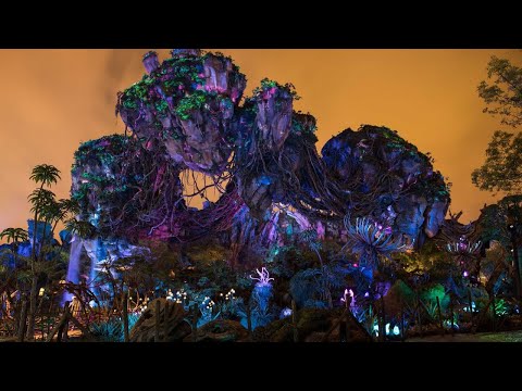 [4K] Exploring Pandora at Night - World of Avatar Land: Animal Kingdom, Wdw