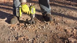 4x30 mobile home Earth/ground anchor install using adapter and Ryboi Impact