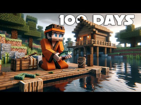 INSANE! Spent 100 Days as a Minecraft FISHERMAN!
