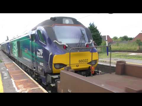 DRS 68028, 68010, 68029 and 68022 pass Leyland working Sellafield to Crewe nukes 01/07/17