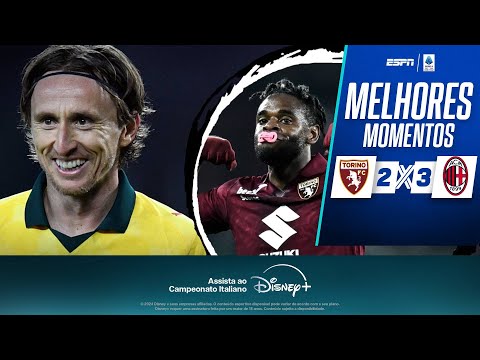 Gols e lances de Torino x Milan