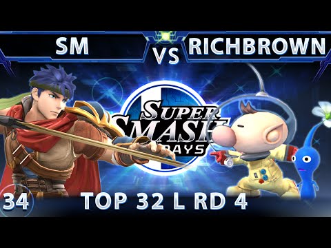 SSS 34 - 2S SM (Ike) Vs. 4GG Rich Brown (Olimar) SSB4 Top 32 Losers Round 4 - Sm4sh Wii U - Smash 4