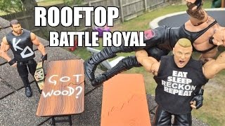 GTS WRESTLING: ROOF TOP RUMBLE! WWE Mattel Elite Figure Matches ANIMATION PPV Event!
