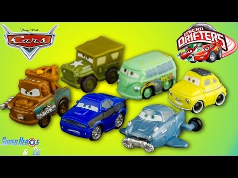 Disney Cars Micro Drifters 6 Voitures Cars 2 Radiator Springs français 4k Super Héros Les Bagnoles Video