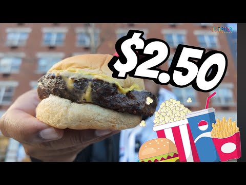 $2.50 Burger at Mo's Famous Burger in Harlem, NY