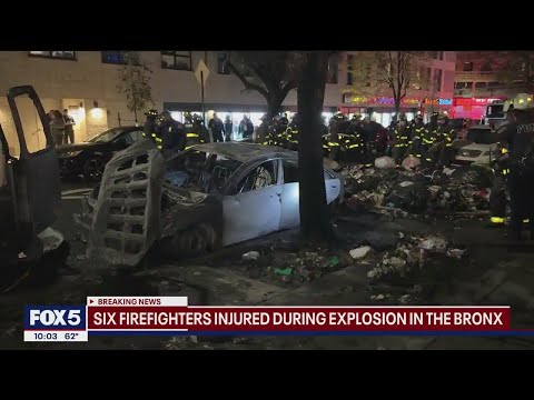 Six firefighters injured after car explosion in the Bronx