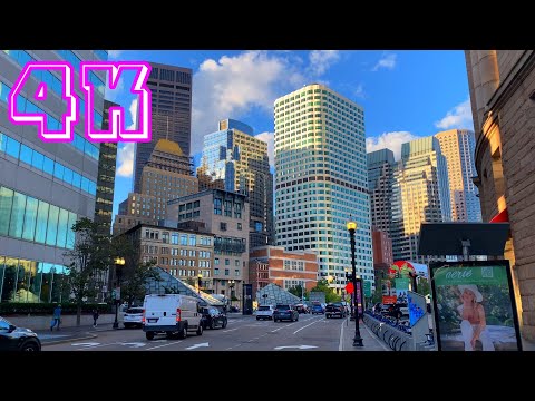 Sunset Walk at Boston Greenway 4K - UHD