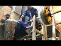 インクラインベンチプレス、ドロップセット180kg→140kg→100kg 各10reps