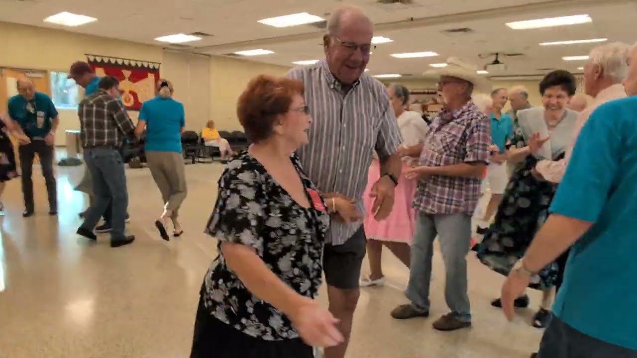 Square dancing with Dee Dee Dougherty Lottie at the West County Spinners Square Dance Club in St. Louis, MO.
