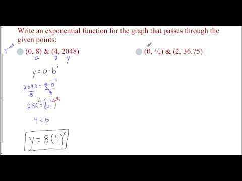 Lesson 8.2 - Finding the Exponential Function from Two...