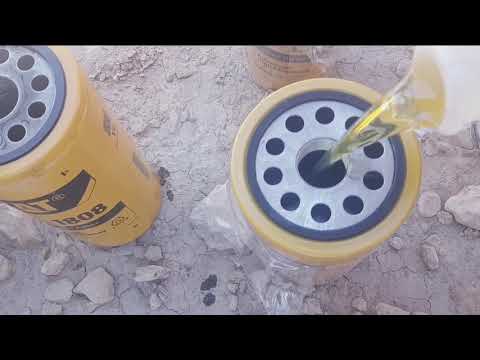 How to Install Oil Filter CATERPILLAR Generator C18 || Engine Service