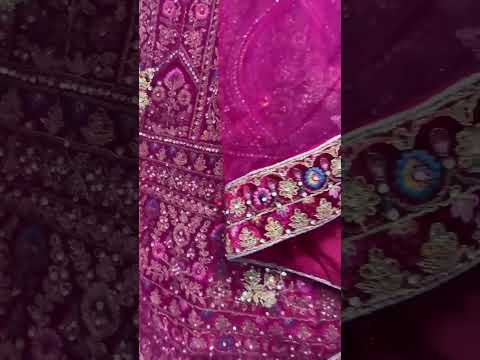 Vardan Raspberry Color Designer Velvet Bridal Lehenga Choli – product video thumbnail
