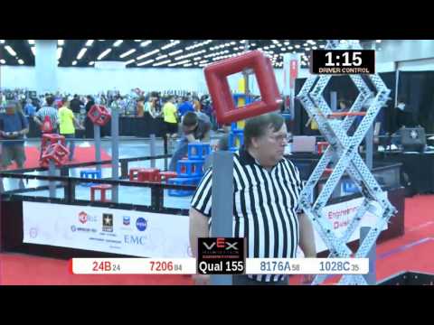 2015 VRC Engr Q155 - 24B 7206 vs 8176A 1028C - 72 to 61 - VEX Worlds 2015 - Engineering Division