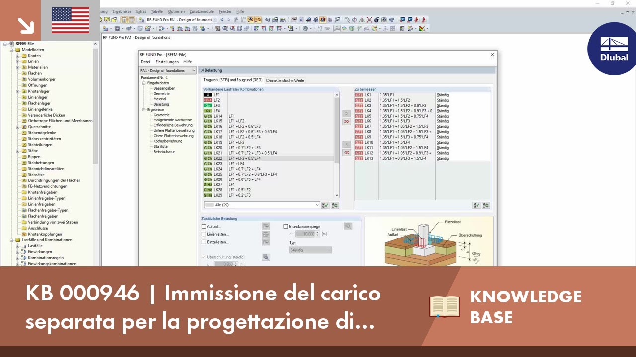 KB 000946 | Immissione del carico separata per la progettazione di strutture o fondazioni