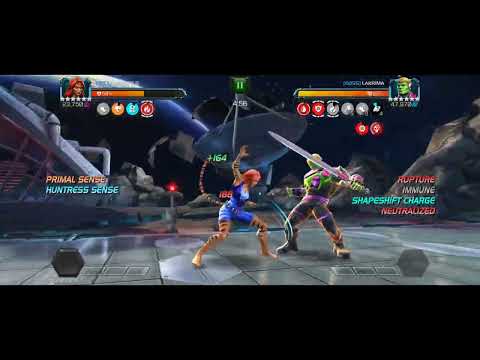 MCOC AW R4 Tigra vs. R3 hulkling mini boss hazard shift