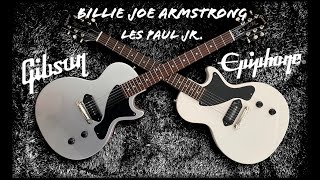 Video thumbnail for Gibson vs Epiphone, Billie Joe Armstrong Les Paul Junior Deepdive + sound test. by Company Grip Guitar