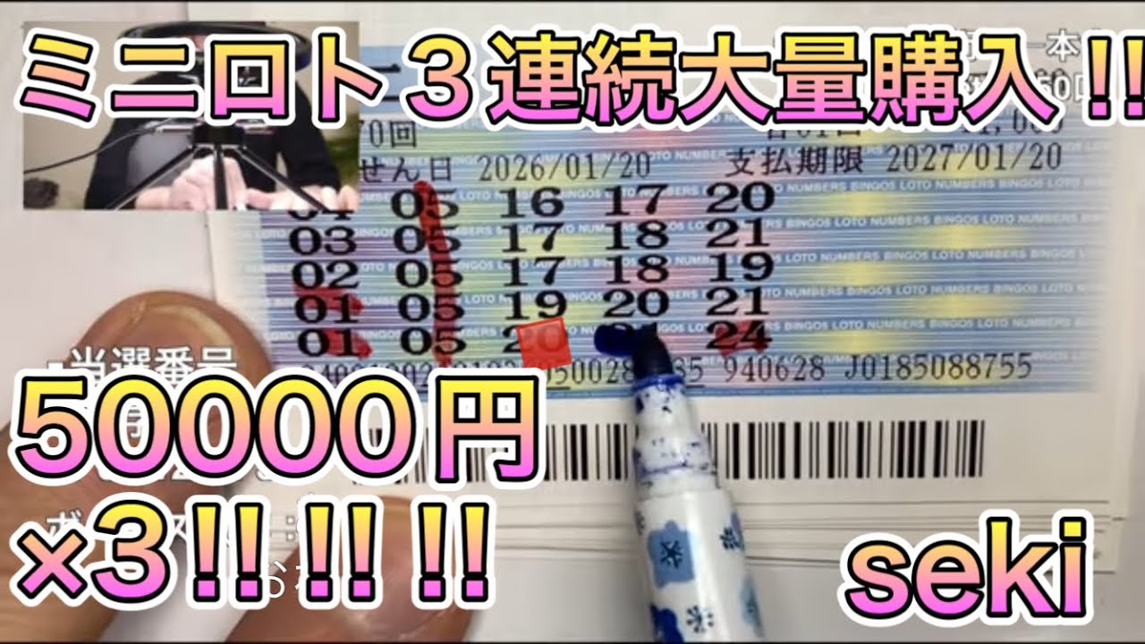 5万円ミニロト大量購入で、とんでも無い結果に！！！！？1等がついにでるか！？