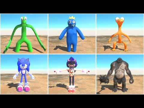 X3 Rainbow Friends Vs Sonic And Troll - Animal Revolt Battle Simulator