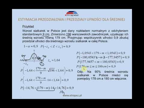 Estymacja przedziałowa i przedział ufności dla średniej (znane odchylenie w populacji sigma)