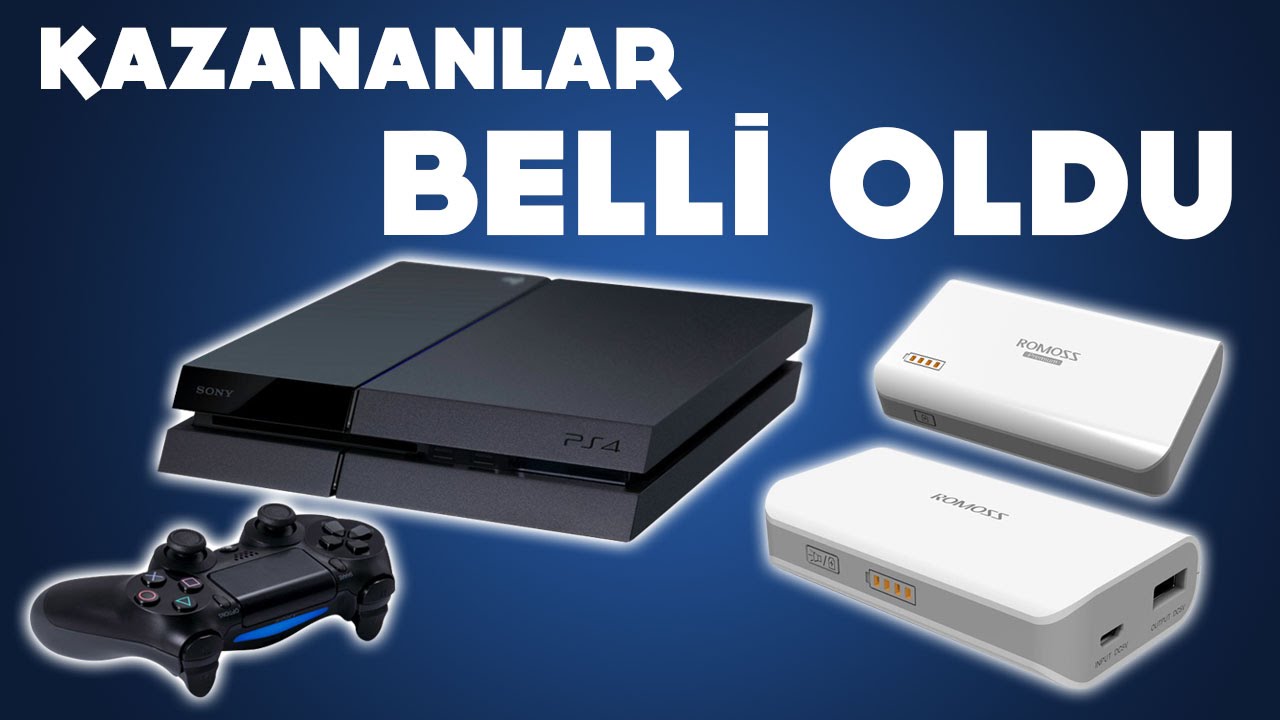 Playstation 4 ve Romoss Taşınabilir Şarj Cihazı Kazananlar