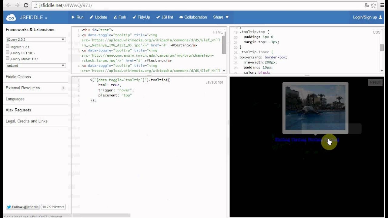 Tooltip Bootstrap image problem - position top