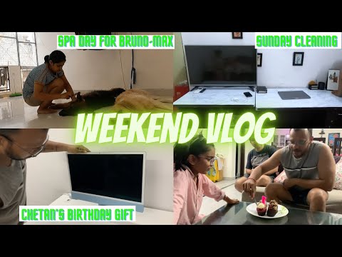 WEEKEND VLOG || chetan's birthday gift, cleaning, spa day for Bruno-max || #anitamalikvlogs