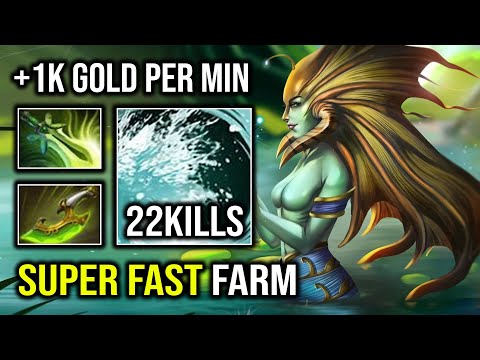 How to Super Fast Jungle Naga Siren 1K Gold Per Min 100% Max Agility Speed Dota 2