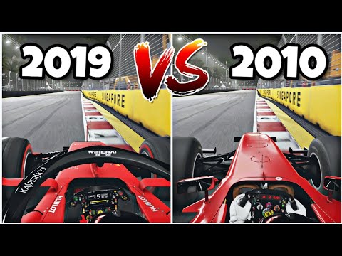 2019 Ferrari SF90 VS 2010 Ferrari F10 at Singapore // F1 2019