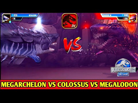 MEGARCHELON VS COLOSSUS 04 VS MEGALODON  BOSS EVENT | Jurassic World The Game
