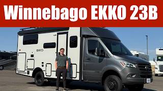 A preview image of the linked video showcasing 2025 Winnebago EKKO 23B
