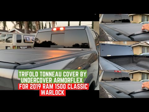 Trifold tonneau cover by UnderCover Armorflex AX32004 For 2019 Ram 1500 Classic Warlock