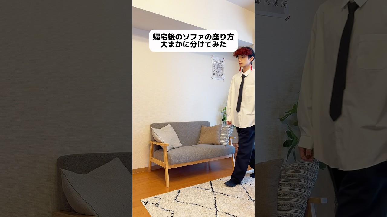 帰宅後のソファの座り方大まかに分けてみた