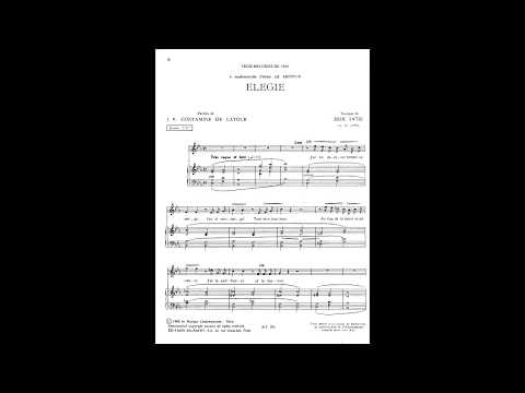 Erik Satie ~1886~ Trois Mélodies : 2. Élégie