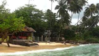 preview picture of video 'View of the Unawatuna Beach from the water, Sri Lanka'