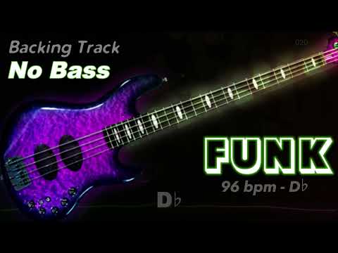 𝄢 Funk Backing Track - No Bass - Backing track for bass. 98 bpm in D♭. #backingtrack